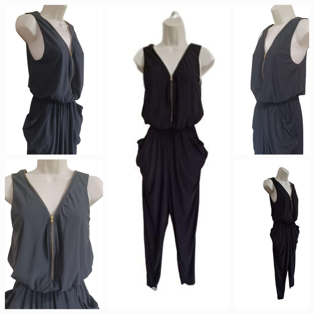 Forever21 Sexy Gild Zipper & Black Jumper Romper Size S - Picture 1 of 12